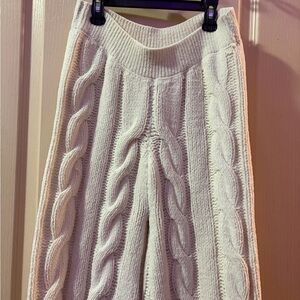 Cable Knit Cream Pants
